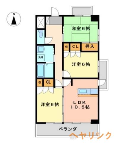 ベルルージュ上社(3LDK/3階)の間取り写真