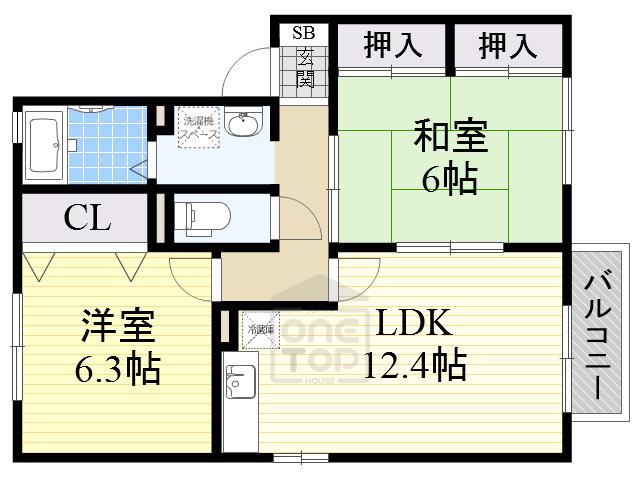 カサブランカ 1棟(2LDK/1階)の間取り写真