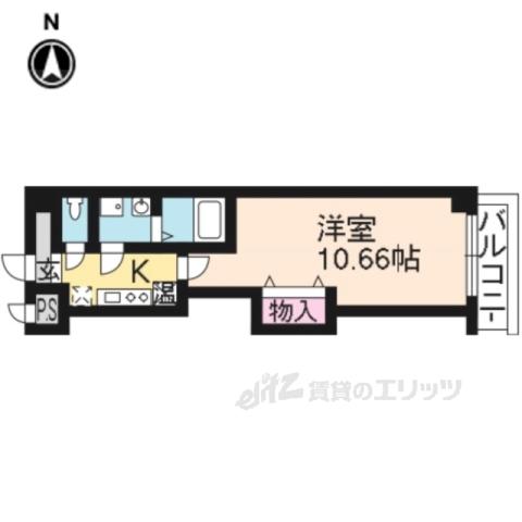 GRAND 三条小川(1K/1階)の間取り写真