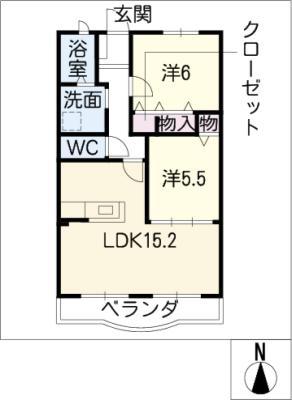 CAVALLINORAMPANTE(2LDK/2階)の間取り写真