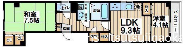 SAつつじヶ丘(2LDK/2階)の間取り写真