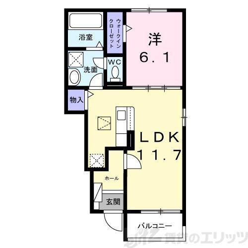 SALLIER(1LDK/1階)の間取り写真