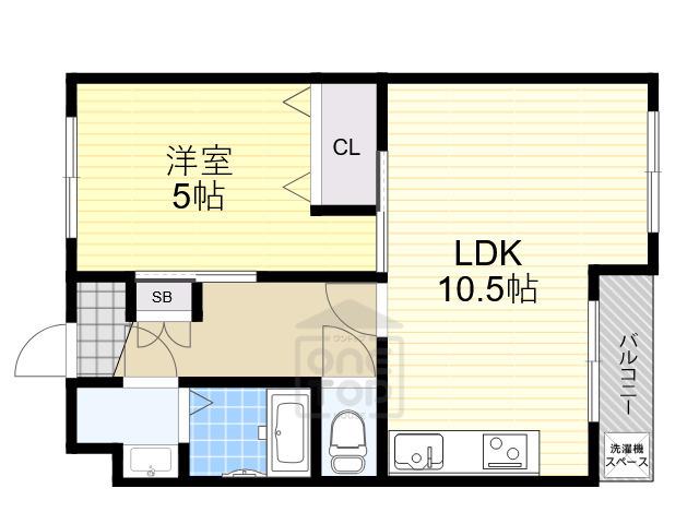 田村マンション(1LDK/1階)の間取り写真