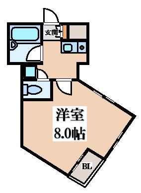 サニーコート(1K/2階)の間取り写真