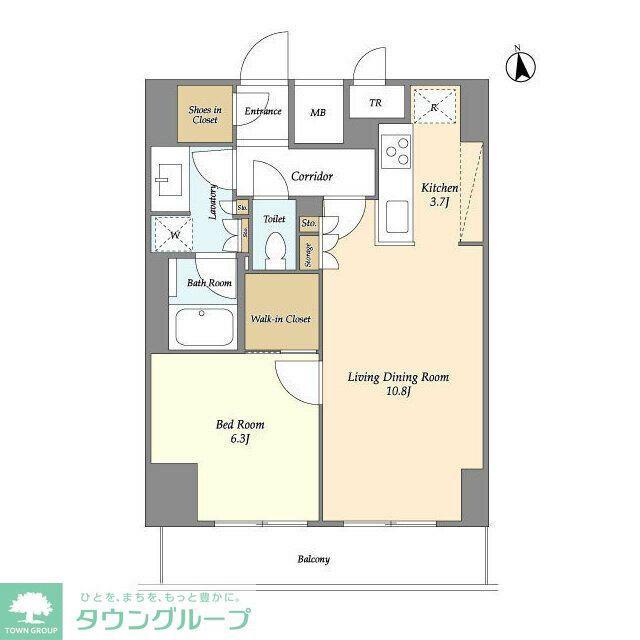ラティエラ大鳥居(1LDK/13階)の間取り写真
