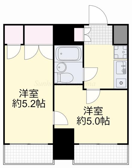 スプランドゥール中山下(2K/9階)の間取り写真