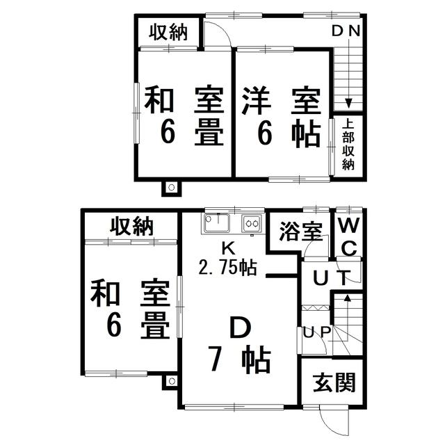 前畑アパート(3DK/1階)の間取り写真