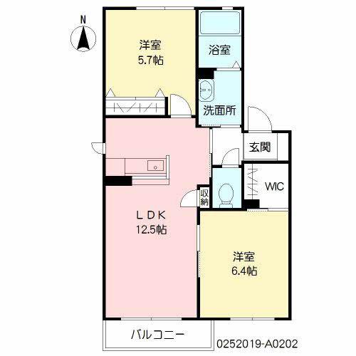 ミル・フラーズ(2LDK/2階)の間取り写真