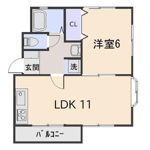 ムーンパレス(1LDK/3階)の間取り写真