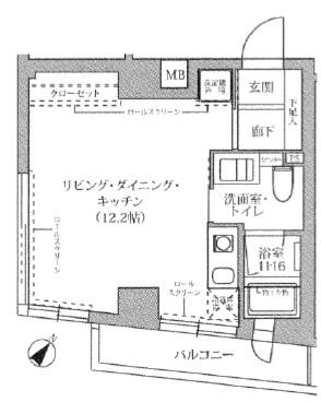 テラス代官山(ワンルーム/2階)の間取り写真