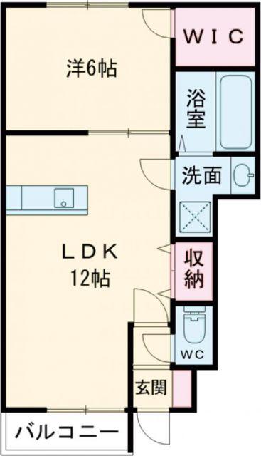 エミネントかわち(1LDK/1階)の間取り写真