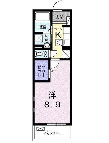 リヴェール(1K/2階)の間取り写真