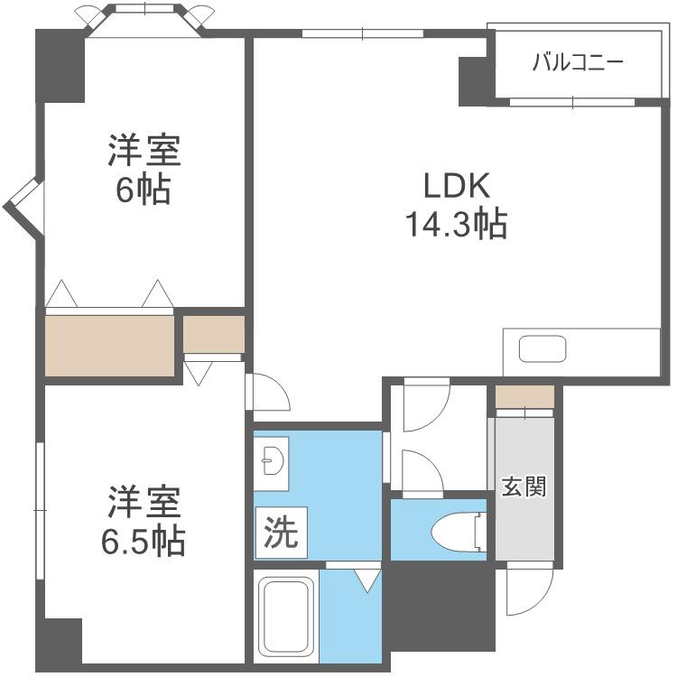 フローラN14(2LDK/2階)の間取り写真