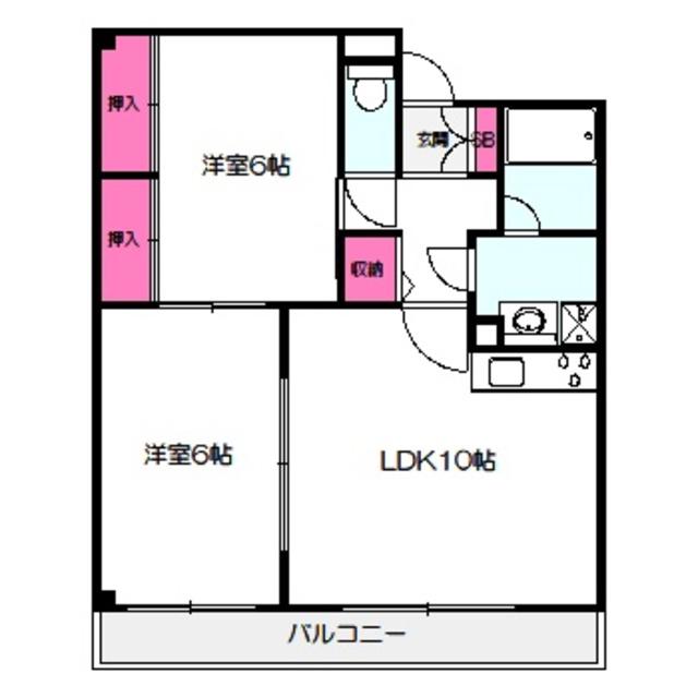 OWLET諸口(2LDK/1階)の間取り写真