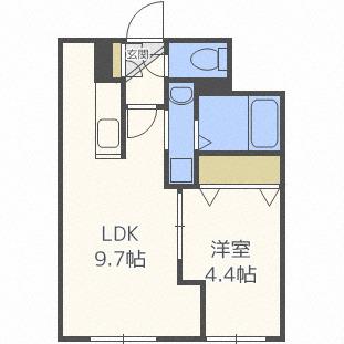 INFINITY南平岸(1LDK/3階)の間取り写真