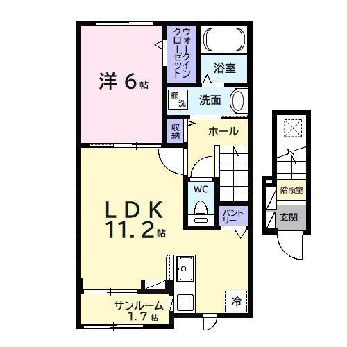 アネックス ワン(1LDK/2階)の間取り写真