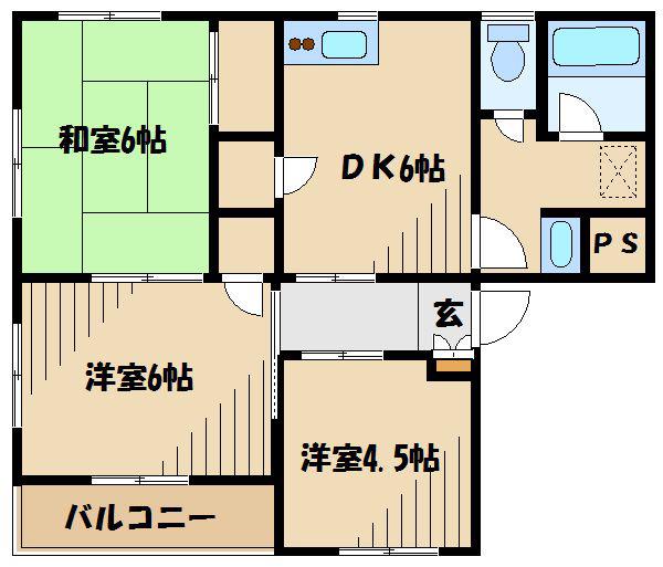 アドリーム(3DK/2階)の間取り写真