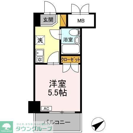 コンフォール小泉(1K/6階)の間取り写真