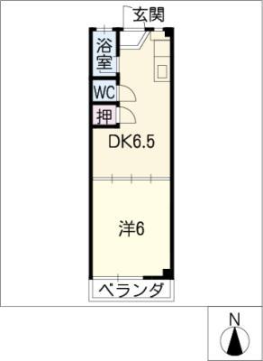 メゾン緑(1DK/3階)の間取り写真
