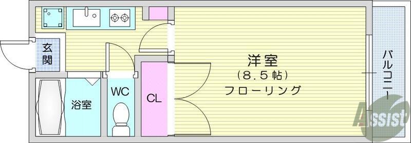 コーポ878富沢(1K/2階)の間取り写真