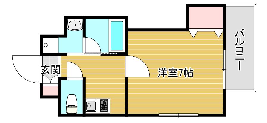 プランドール難波(1K/11階)の間取り写真