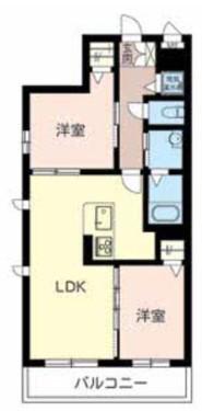 エソール(2LDK/3階)の間取り写真