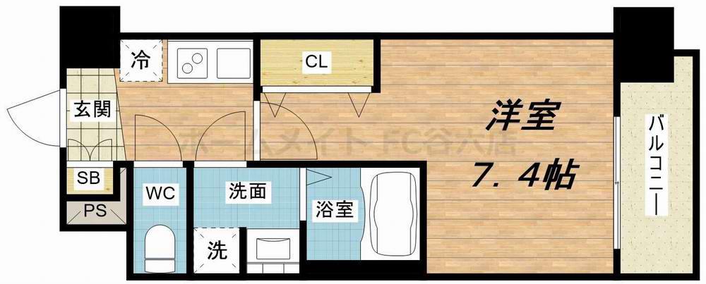 ジアコスモ大阪城南II(1K/10階)の間取り写真