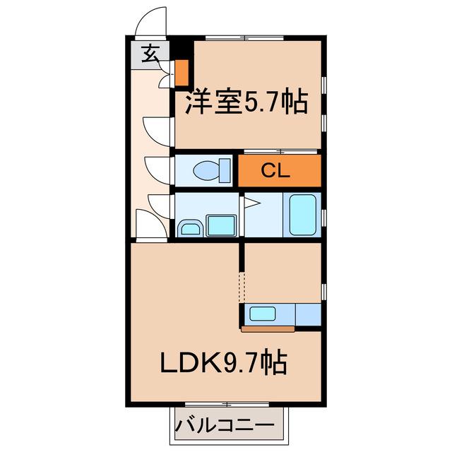 グレースIII(1LDK/2階)の間取り写真