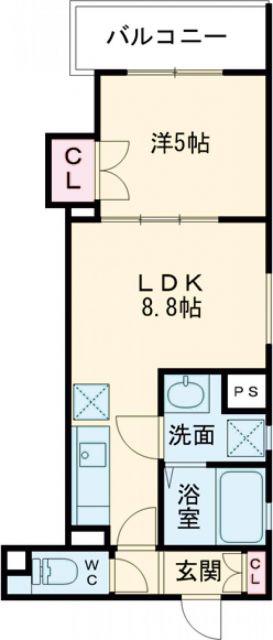 クリエオーレ牧野本町(1LDK/3階)の間取り写真
