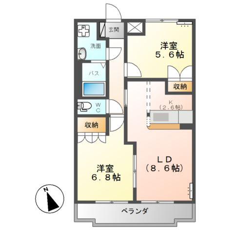 サニーコート.F(2LDK/1階)の間取り写真