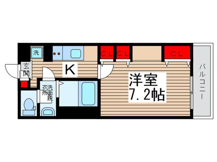 グレイス北松戸(1K/1階)の間取り写真