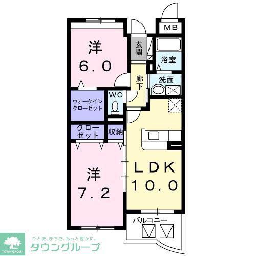 マンショングレイスエレガント(2LDK/3階)の間取り写真