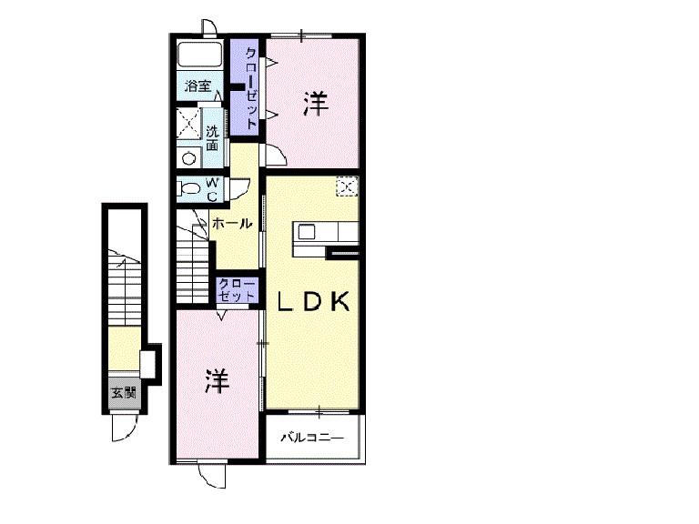 プランドール(2LDK/2階)の間取り写真