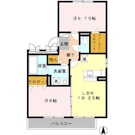 グレイスMAKI(2LDK/1階)の間取り写真