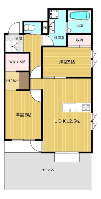 フォレストメゾンひばりが丘(2SLDK/1階)の間取り写真