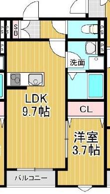 LA-CREA LKS(1LDK/1階)の間取り写真