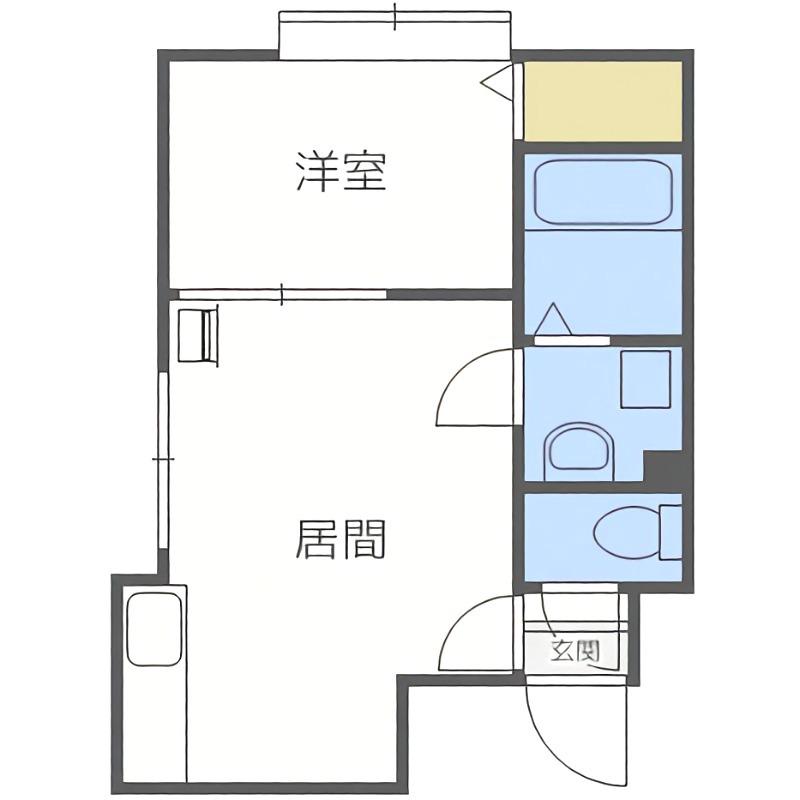 フラットJ美園南(1DK/2階)の間取り写真