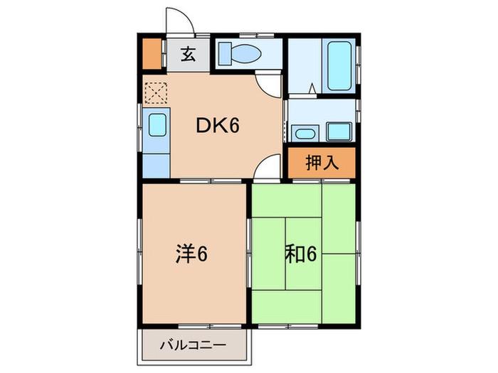 サンコーポ(2DK/2階)の間取り写真