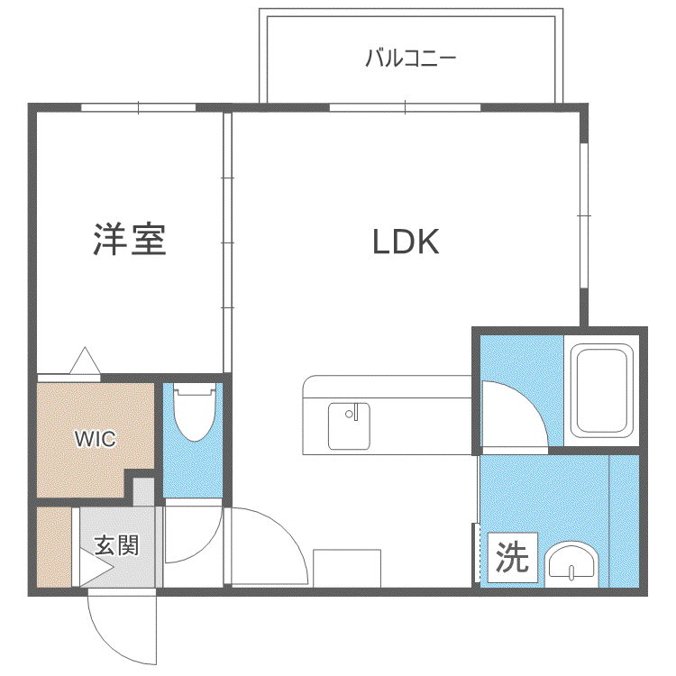 ASTER本通15(1LDK/3階)の間取り写真