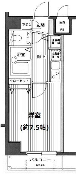 グランド・ガーラ渋谷松濤(1K/3階)の間取り写真