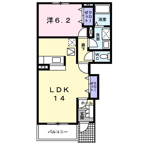 MAIDEA(1LDK/1階)の間取り写真