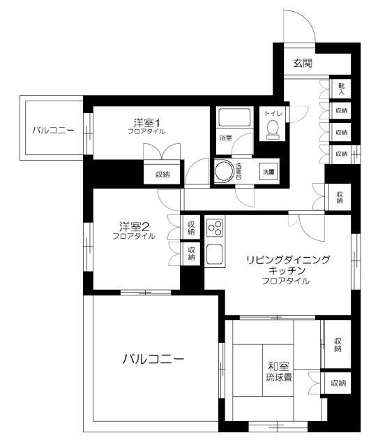 ツインパレス(3LDK/3階)の間取り写真