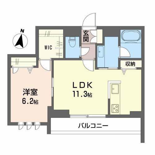 ディマーネII(1LDK/3階)の間取り写真