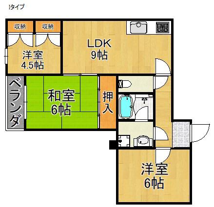 リレックス上住吉(3LDK/5階)の間取り写真