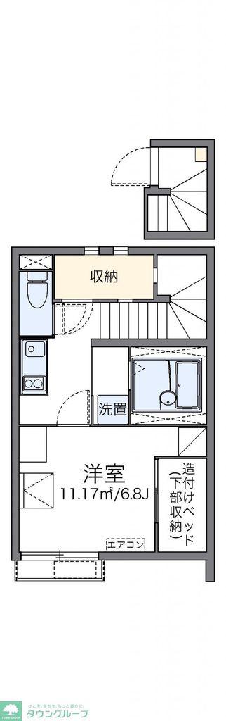 レオネクストグリーンハイツ3号(1K/2階)の間取り写真