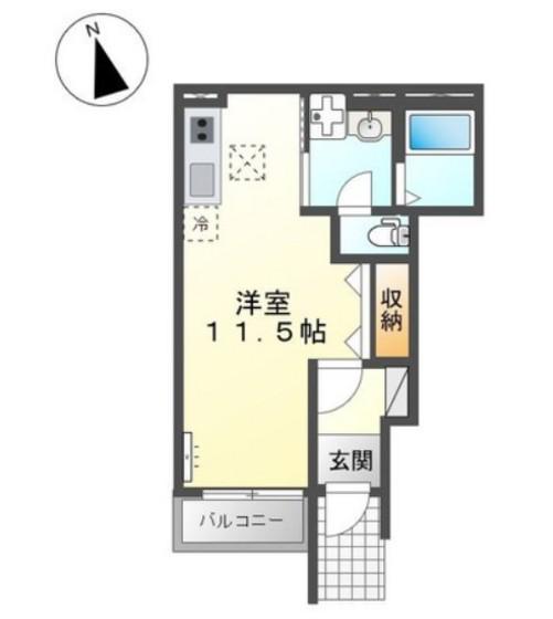 赤坂コート(ワンルーム/1階)の間取り写真
