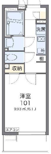 クレイノラギ 下落合(1K/2階)の間取り写真