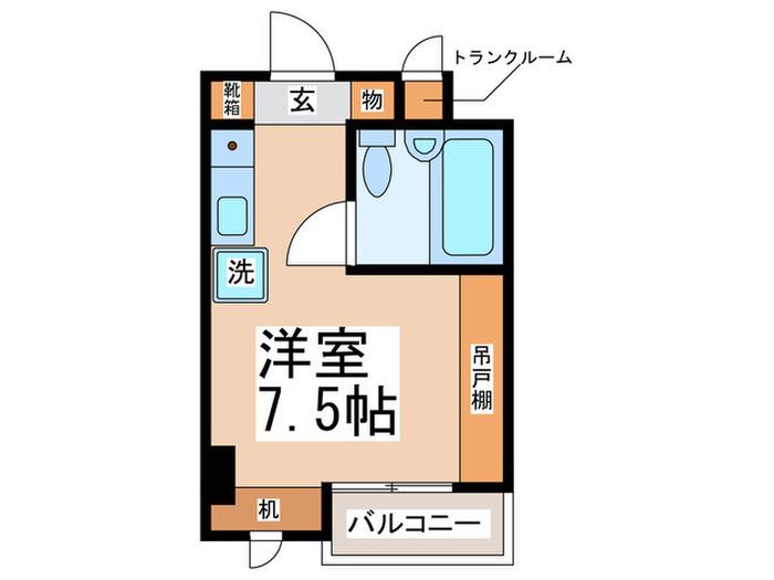 T`S GARDEN都筑ふれあいの丘II(ワンルーム/2階)の間取り写真