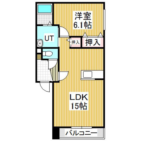 エタニティXI(1LDK/1階)の間取り写真