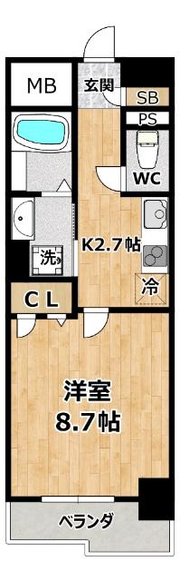 メルベーユ西淀(1K/4階)の間取り写真